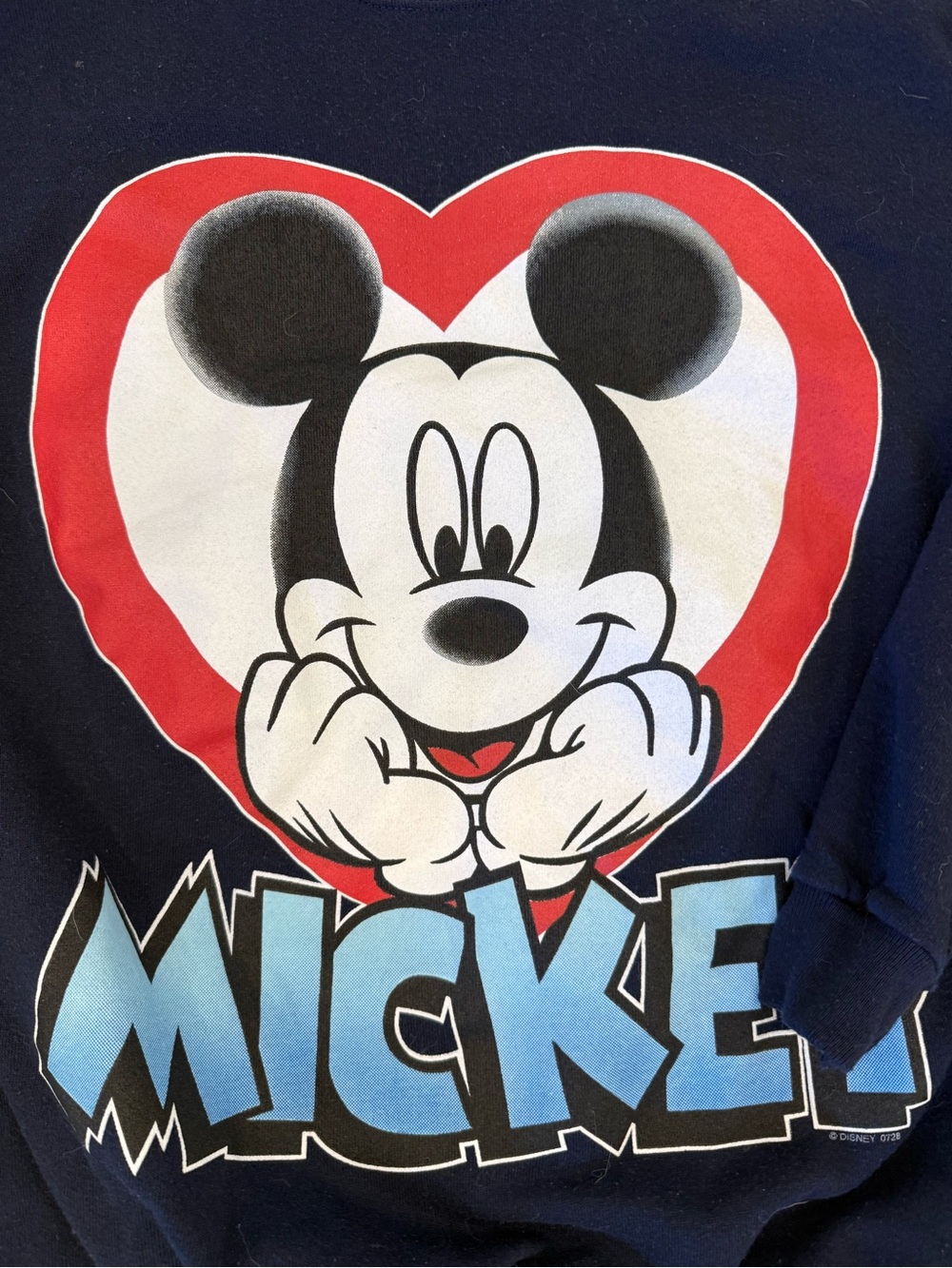 Disney Mickey Mouse Heart Navy Sweatshirt - ONE SIZE (fits like L/XL) - Picture 2 of 4